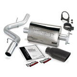 Sistema de escape Monster Banks Power 04-06 Jeep Wrangler Unlimited 4.0L - Escape simple SS con punta negra