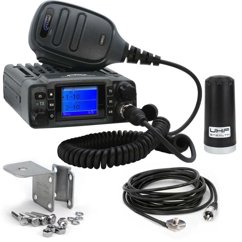 Rugged Radios Radio Kit Lite - GMR25 Waterproof GMRS Mobile Radio with Stealth Antenna (RKL-GMR25)