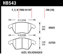 Cargar imagen en el visor de la galería, Hawk Audi A3 Quattro / VW EOS / Golf / Jetta / Passat / Rabbit HPS Front Brake Pads