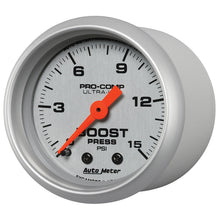 Load image into Gallery viewer, Autometer Ultra-Lite 52mm 0-15 PSI Mechanical Boost Gauge