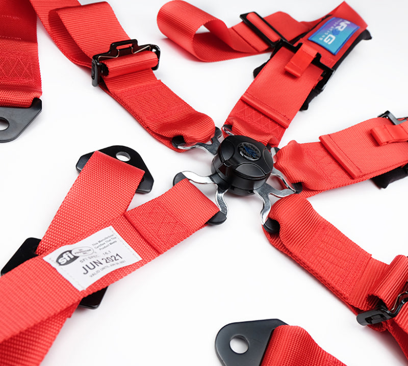 NRG 5-Point 3-Inch Racing Harness with Cam Lock — Red