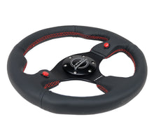 Cargar imagen en el visor de la galería, NRG Reinforced Steering Wheel (320mm) Blk Leather w/Dual Buttons