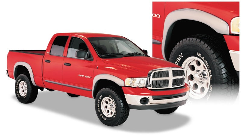 Guardabarros estilo OE de Bushwacker para Dodge Ram 1500 Fleetside 02-05, 4 piezas, 75,9/76,3/97,9 pulgadas, caja, color negro