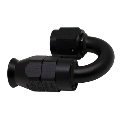 DeatschWerks 6AN 180-Degree Swivel PTFE Hose End - Anodized Matte Black