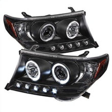 Cargar imagen en el visor de la galería, Faros delanteros de proyector LED Halo LED Blk Spyder Toyota Land Cruiser 08-11 PRO-YD-TLAND08-HL-BK