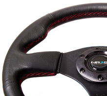 Cargar imagen en el visor de la galería, NRG Reinforced Steering Wheel (320mm) Leather w/Red Stitch