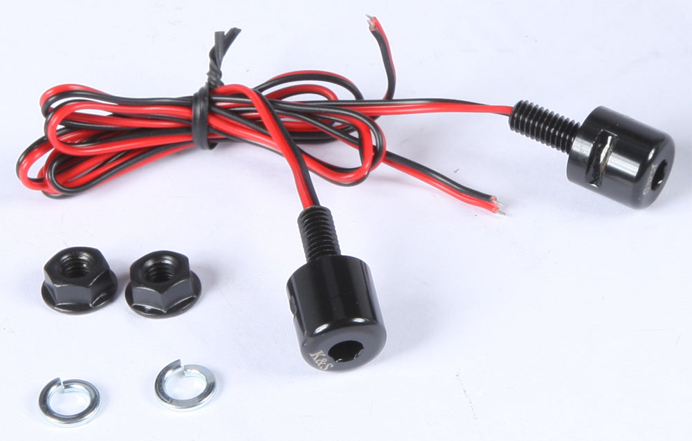 K&S Lighted License Plate Bolt Black (25-9160B)