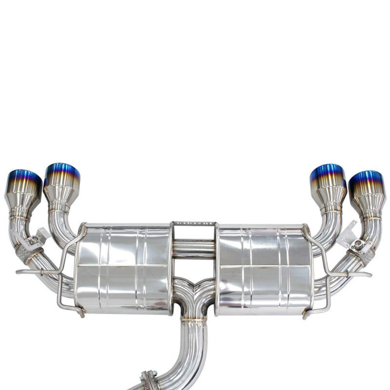 Invidia R400 Valved Cat-Back Exhaust System with Rolled Titanium Tips — Fits 2022+ VW Golf R MK8