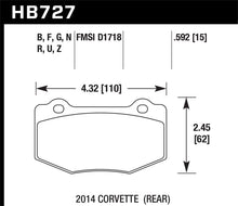 Cargar imagen en el visor de la galería, Hawk 14-15 Chevrolet Corvette Stingray Z51 (w/ J55 Brake Package) HP+ Street Rear Brake Pads