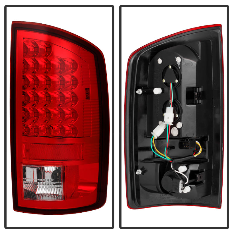 Luz trasera LED Spyder Dodge Ram 02-06 1500/Ram 2500/3500 03-06 roja transparente ALT-YD-DRAM02-LED-RC