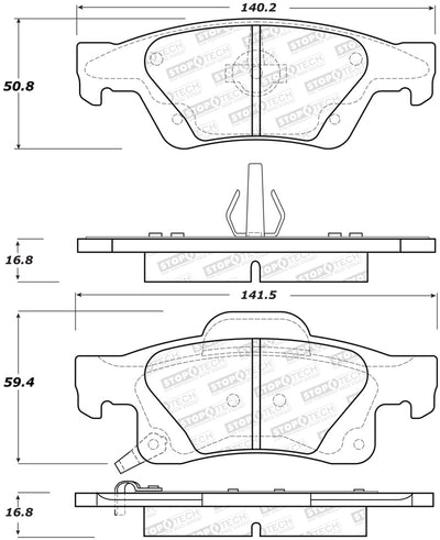 StopTech 308.14980 Street Performance Rear Brake Pads — Fits 2011-2020 Dodge Durango