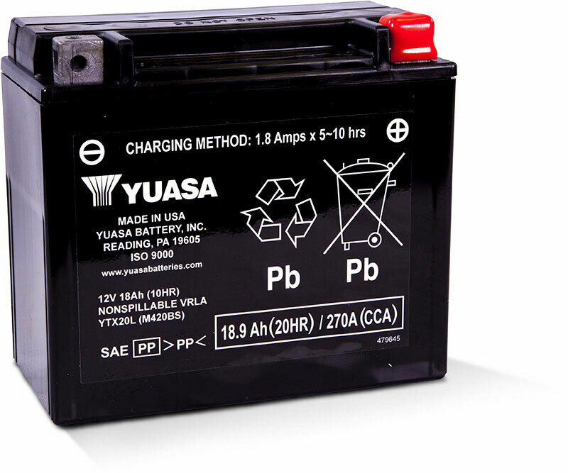 Yuasa Battery YTX20L Sealed Factory Activated (YUAM420BS)