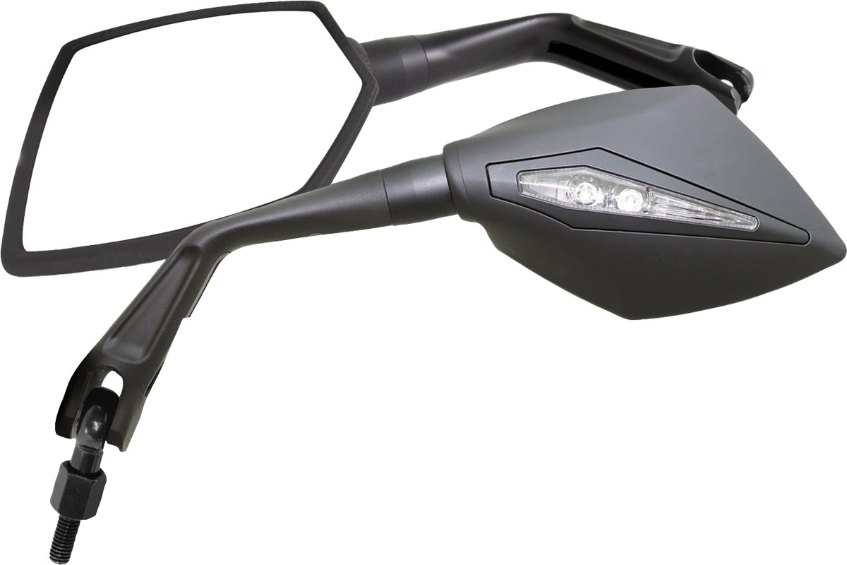 KOSO Apex M10 Mirrors w/Indicators Black PR (SB0000010)
