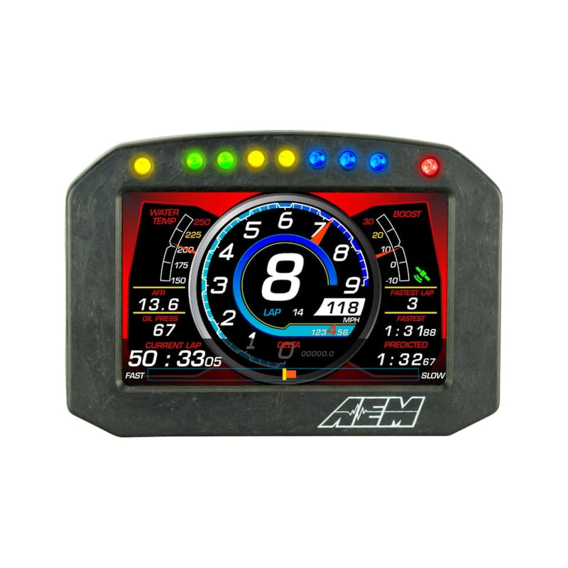 AEM CD-5LG Carbon Logging Flush Digital Dash w/ Internal GPS — AEM Gauges