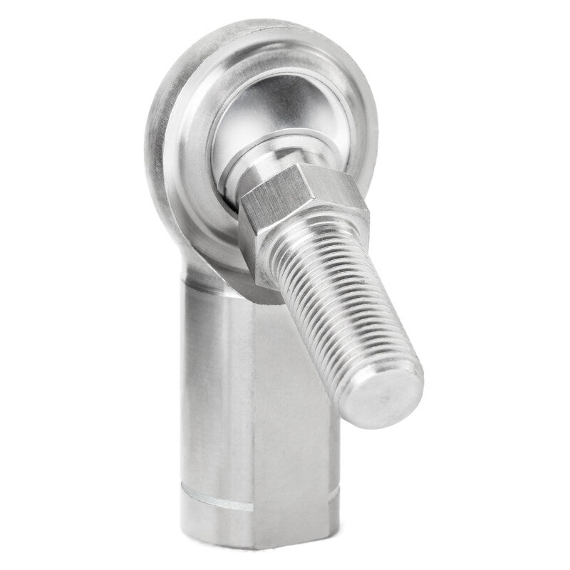 QA1 G Series 2-Pc Rod End - Female/Left Hand - .375in Bore x 3/8-24 w/Stud - Stainless Steel w/PTFE