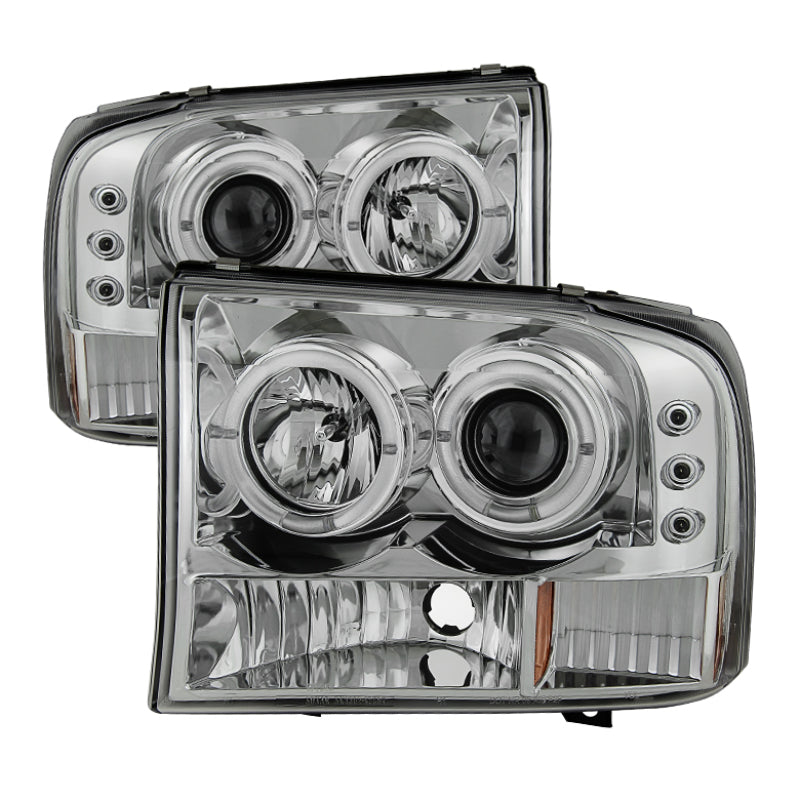 Proyector Spyder Ford F250 Super Duty 99-04 Versión 2 LED Halo LED Chrm PRO-YD-FF25099-1P-G2-C