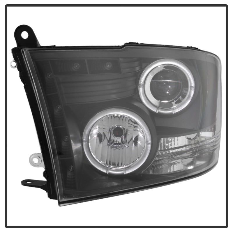 Faros delanteros de proyector Spyder Dodge Ram 1500 09-14 10-14 Halógeno - LED Halo LED - Negro PRO-YD-DR09-HL-BK