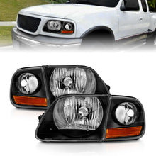 Cargar imagen en el visor de la galería, ANZO 1997-2003 Ford F150 Crystal Headlight Black w/ Parking Light