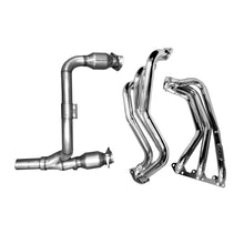 Cargar imagen en el visor de la galería, BBK 07-11 Jeep 3.8 V6 Long Tube Exhaust Headers And Y Pipe And Converters - 1-5/8 Silver Ceramic