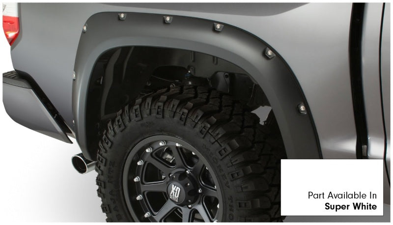 Guardabarros estilo bolsillo Bushwacker Fleetside para Toyota Tundra 16-18, 4 piezas, caja de 66,7/78,7/97,6 pulgadas, color blanco intenso