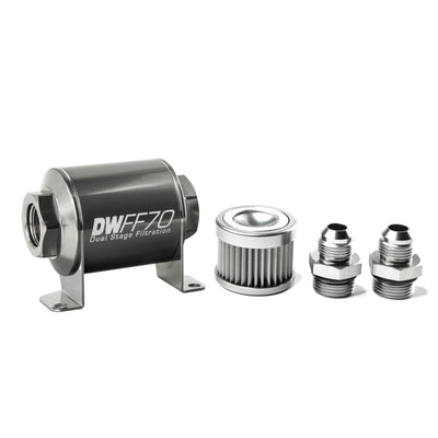 DeatschWerks Inline Fuel Filter 8AN 10 Micron Housing Kit — Universal Performance Fuel System