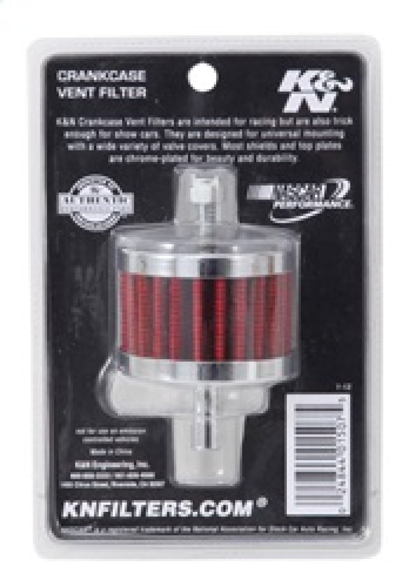 K&N 62-1090 Crankcase Vent Filter - 3/8in Tube x 2in OD x 1.5in H
