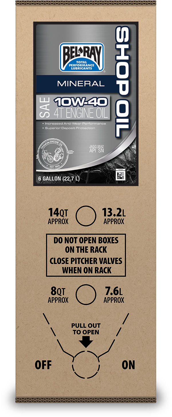 BEL-RAY Shop Mineral Engine OIL 10W40 6GAL BIB (301290150033)