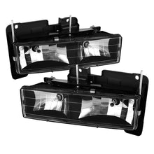 Cargar imagen en el visor de la galería, Xtune Chevy Suburban 88-98 Crystal Headlights Black HD-JH-CCK88-BK