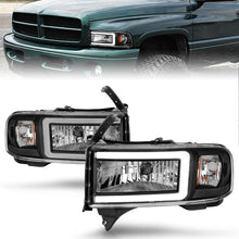 Cargar imagen en el visor de la galería, ANZO 94-02 Dodge RAM Crystal Headlight - w/ Light Bar Black Housing