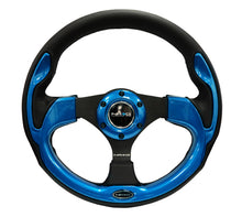 Cargar imagen en el visor de la galería, NRG Reinforced Steering Wheel (320mm) Blk w/Blue Trim