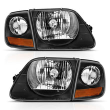 Cargar imagen en el visor de la galería, ANZO 1997-2003 Ford F150 Crystal Headlight Black w/ Parking Light