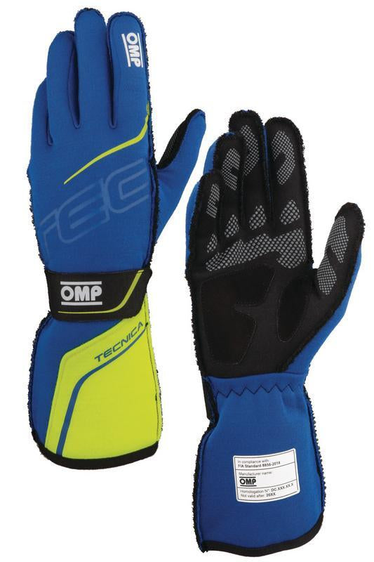 OMP TECNICA GLOVES FIA 8856-2018 NAVY BLUE / ROYAL BLUE SZ XL