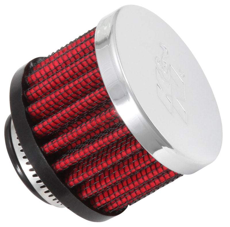 K&N 62-1360 Crankcase Vent Filter - 0.75in Flange ID Rubber Base Clamp-On