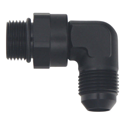 DeatschWerks 8AN ORB Swivel to 8AN Flare 90-Degree Fitting - Matte Black