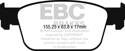 EBC Greenstuff Front Brake Pads — Fits 2017+ Audi A4 2.0L Turbo (B9)