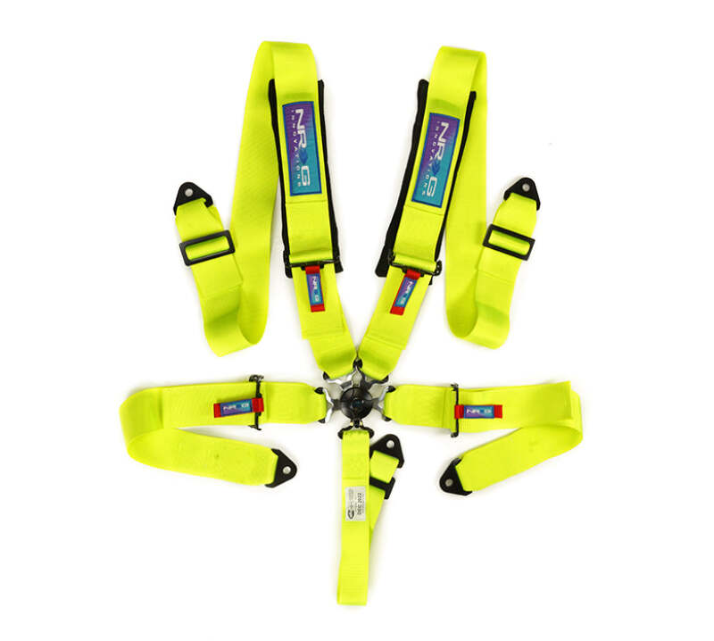 NRG SFI 16.1 5-Point 3-Inch Racing Harness with Pads & Cam Lock — Neon Green