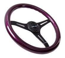 Cargar imagen en el visor de la galería, NRG Classic Wood Grain Steering Wheel (350mm) Purple Pearl/Flake Paint w/Black 3-Spoke Center