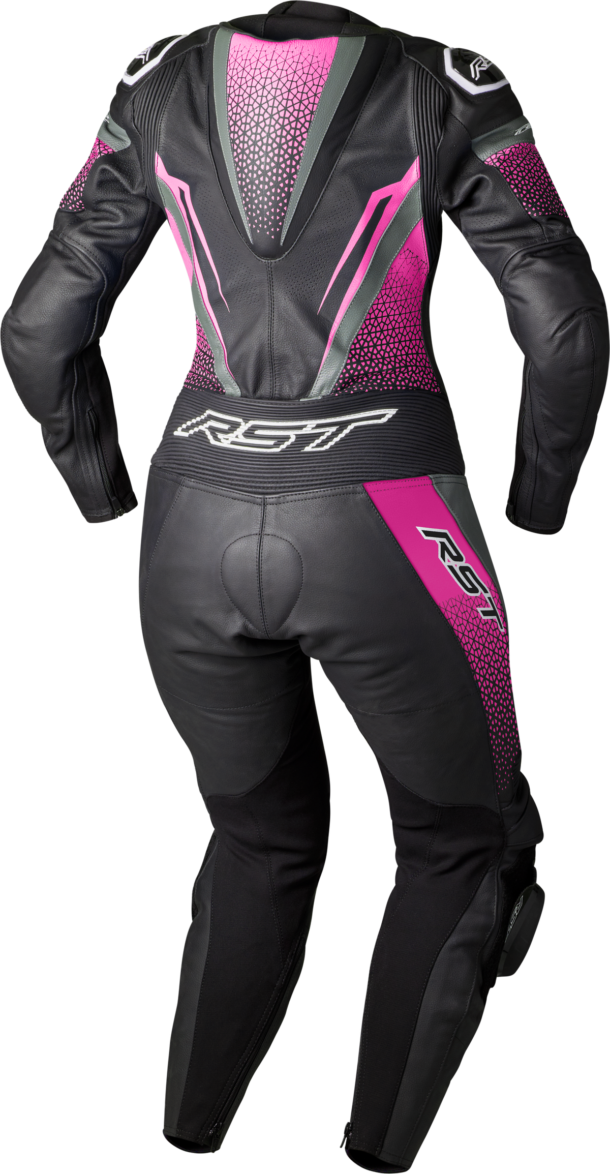 RST Womens Tractech EVO D3O Suit Black/Pink Leather XL (103643PNK-16)