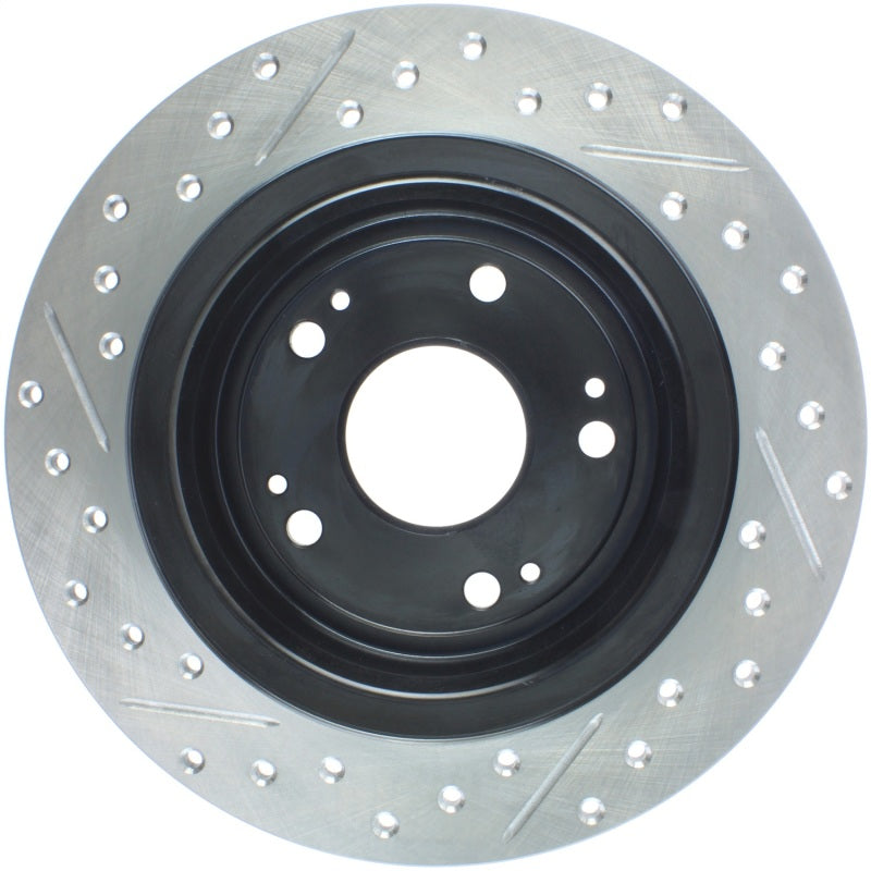 Rotor trasero izquierdo ranurado y perforado StopTech 09-10 Acura TSX / 08-10 Honda Accord Coupe/05-10 Sedán