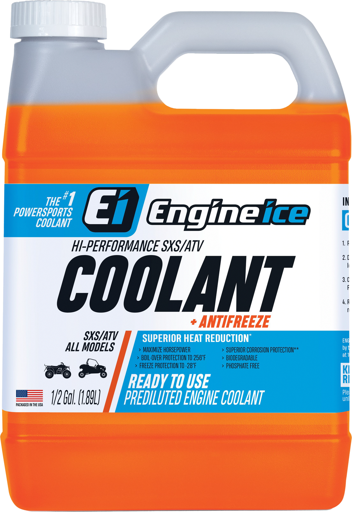 Engine ICE HI-Perf SXS/ATV Coolant 1/2 GAL (4/Case Sold EA) (12556 1/2 GAL)