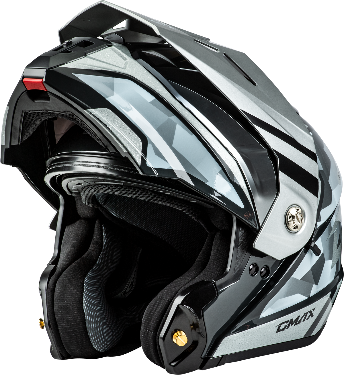 GMAX MD-74 Striker Modular Helmet w Slvr Shield Slvr/BLU Mtlc XS (M17411073)