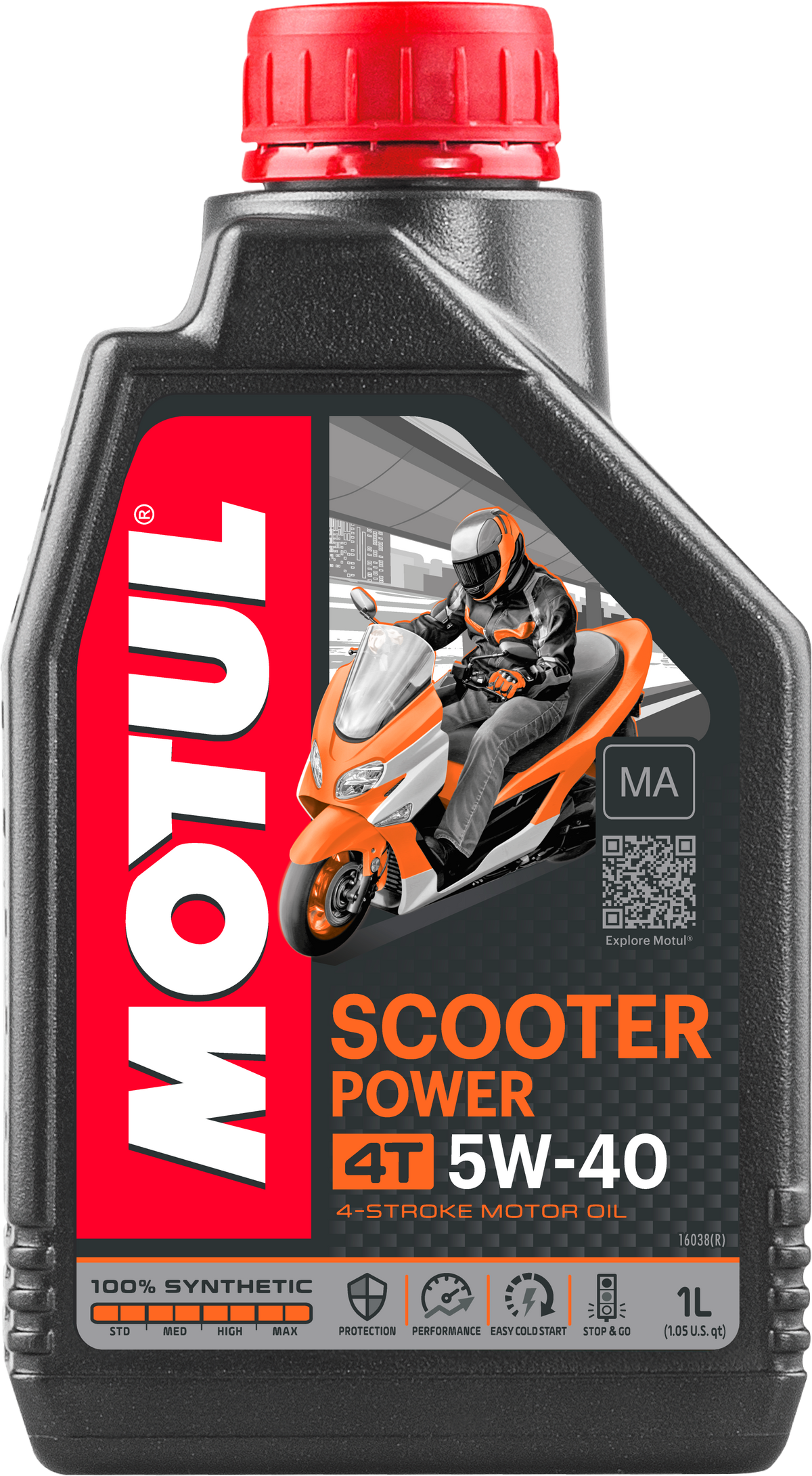 Motul Scooter Synthetic OIL 4T 5W40 1L 12/Case (105958)