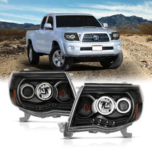 Cargar imagen en el visor de la galería, Faros delanteros con proyector ANZO 2005-2011 Toyota Tacoma con Halo negro