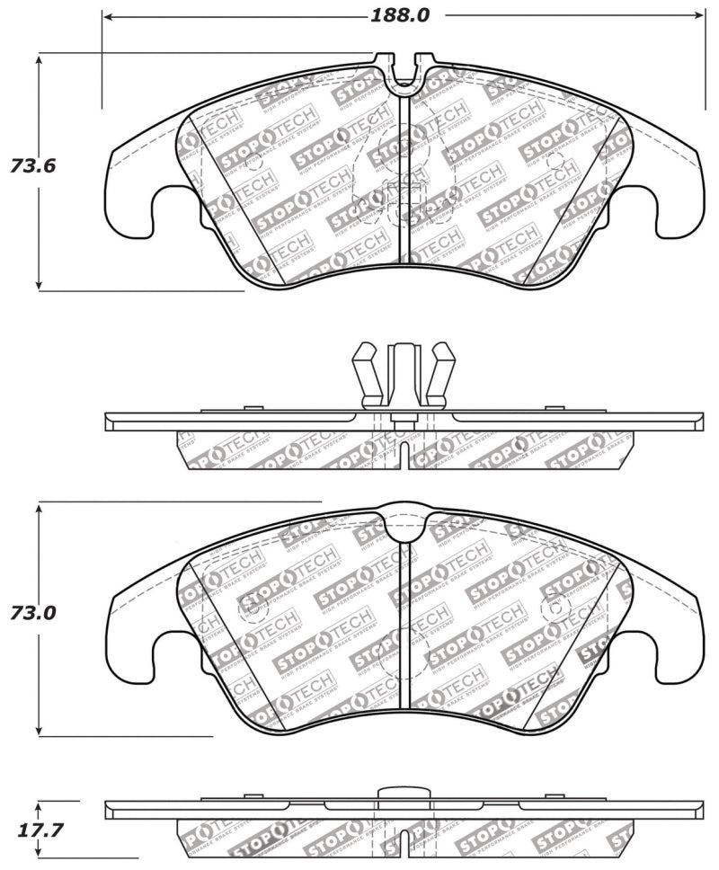 StopTech Performance 08-14 Audi A4 / A5 / 10-13 S4 / 08-12 S5 Front Brake Pads
