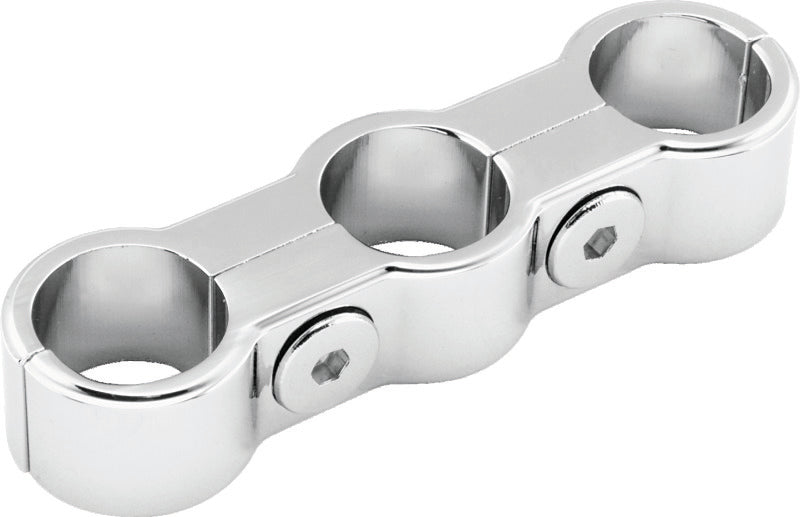 Bikers Choice Chrome Plain Oil Hose Seperator For 3 Hoses