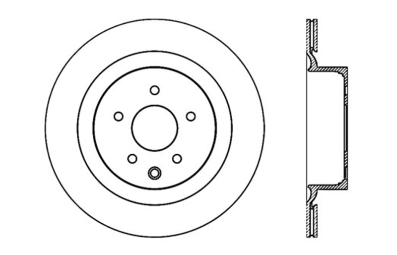 Rotor trasero izquierdo ranurado y perforado SportStop para Infiniti G37 / Nissan 370Z de StopTech