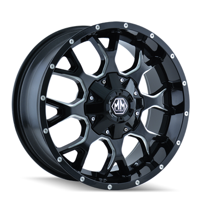 Mayhem 8015 Warrior 20x9 Wheel — 6x135 / 0mm Offset / 106mm Hub Black w/ Milled Spokes