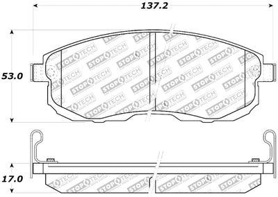 StopTech Performance Front Brake Pads — Fits 02-05 Infiniti G35, 07-13 Nissan Altima, 03-05 350Z