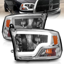 Cargar imagen en el visor de la galería, ANZO 2009-2018 Dodge Ram 1500/ 2500/ 3500 Crystal Headlights w/ Light Bar Chrome Housing