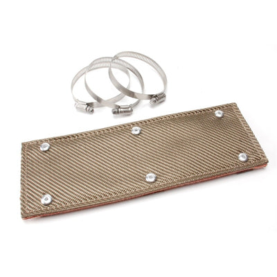 DEI Titanium Pipe Shield 6in x 12in w/ Stainless Clamps — Exhaust Heat Protection